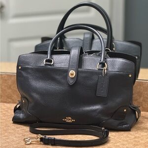 Coach Mercer 35 Navy Leather Bag